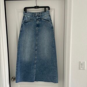 Free People Denim Maxi Skirt